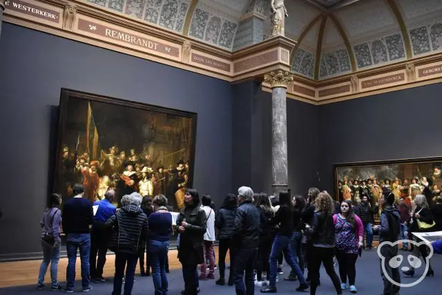 Room full of Rembrandt pieces in the RIjksmuseum