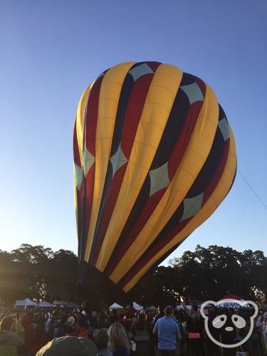 Filling up a hot air balloon.