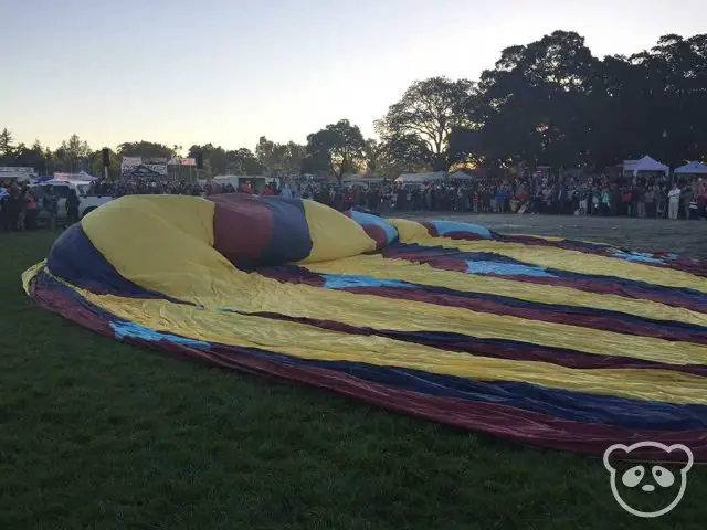 An unrolled hot air balloon. 