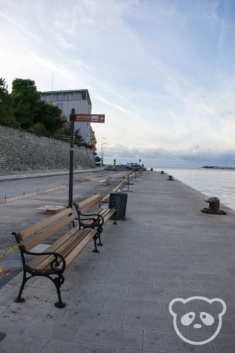 Boatmen of Zadar dock on the western side. 