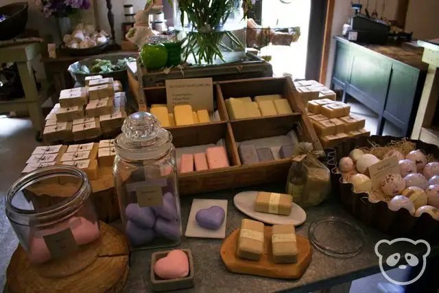 Variety of soaps in the gift shop.