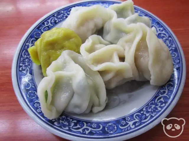 Plate of dumplings.