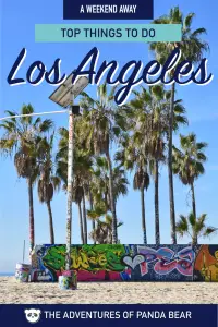 Explore the city of Los Angeles, this 3 day long weekend itinerary will take you from West Los Angeles to the Hollywood Hills and downtown L.A. Walk along the Santa Monica Pier, explore the Canals of Venice, we'll show you touristy and off the beaten path spots. #weekenditinerary #losangeles #california #unitedstates #beach 