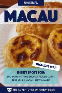 Macau isn't just about seeing the Ruins of St. Paul, it's also got some of the best foods in the area! It's past as a Portuguese colony has changed Chinese tastebuds to delicious Macanese fusion. We're sharing some of the must have eats in Macau! Including Portuguese egg tarts, serradurra, chicken curry, and many more! #macau #foodie #thingstoeat #macanesefood #chinesefood #travelfoodie